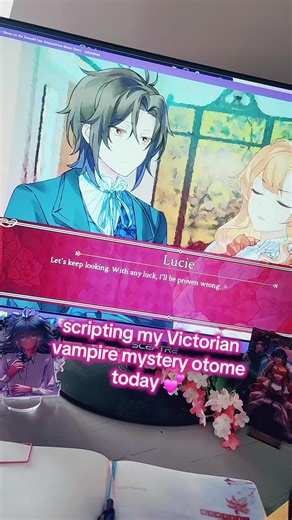 today I'm scripting more of my Victorian vampire mystery otome game, Crimson Waves on the Emerald Sea: Amaranthine Moon 💖 this is part of the later game where the MC Lucie is out searching for answers with one of the love interests, Elm! #otomegame #otome #visualnovel #otomegames #visualnovelgame