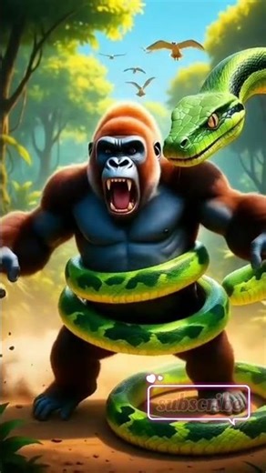 Monkey vs Snake 🐒🐍 | The Battle of Survival | Emotional Jungle Story 😢🔥#shortvideos