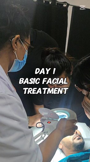 Students in practical training performing a Basic Facial on client. Week 1 (Basic to Advanced Facial Course) #CosmetologySchool #facialaesthetics #FacialCourses #basictoadvancedfacials #spa | Beauty at Its Finest