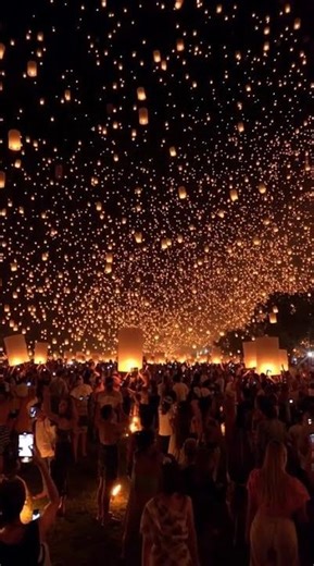 Thailand Lantern Festival 2026 | Magical Night of Flying Lanterns & Lights #drone #amazing