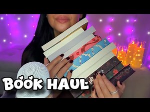 ASMR HUGE Book Haul💜📚 🫶 tapping - tracing - gripping✨ book triggers WINTER recommendations ❄️