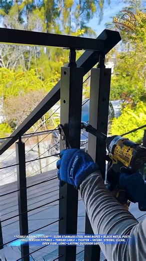 Installing Cable Railing — Step-by-Step with DEWALT Impact Driver! Modern Stair Upgrade