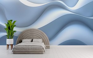 Wavy 3D Texture Wallpaper – Modern Wall Mural With Illusion Effect – Abstract Wave Peel and Stick Wallpaper – Textured Look Wall Décor - Etsy