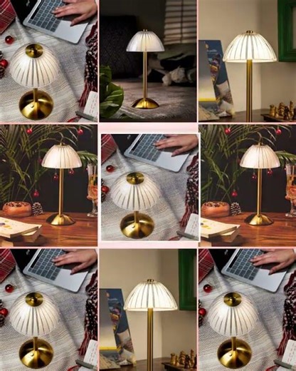 Rosha Elixir Wireless Iron & Acrylic LED Table Lamps | Upto 10-12 Hrs 1800 mAh Rechargeable Batte...