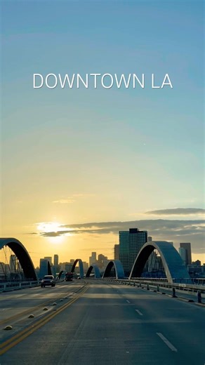LA skyline from the 6th St. Bridge | Downtown Los Angeles 4K