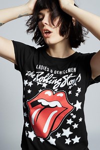 Rolling Stones T-shirt: Vintage Black Tongue & Star Graphic - Etsy