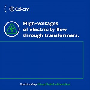 If you see someone who is not an Eskom employee or contractor, tampering with electrical infrastructure, you should call the local police immediately or report to Eskom on our crime line number 0800 11 27 22 or whatsapp 27 81 333 3323 #StopTheftAndVandalism #PublicSafety | Eskom Hld SOC Ltd