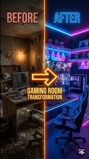 🔥 Dirty Room to Ultimate Gaming Setup 😱 | Gaming Room #shorts