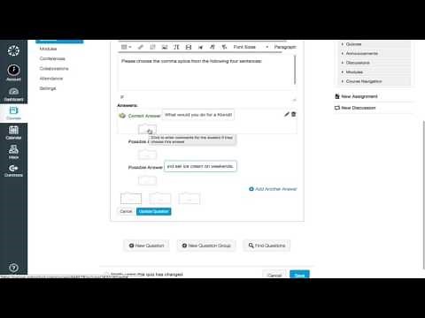 Adding a Multiple Choice Quiz Question to Canvas