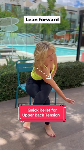 😩 Struggling with tight upper back muscles and knots between your shoulder blades? ✅ Melt away tension with this simple chair yoga stretch designed for beginners, seniors, desk workers, those with limited mobility and anyone who needs quick relief! #chairyoga #happyyogatv For educational purposes only.