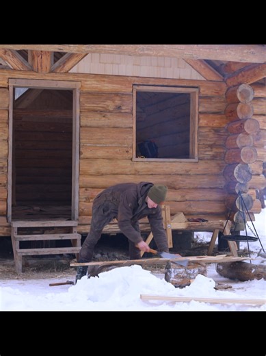 Building a Winter Log Cabin: Overcoming the Storm