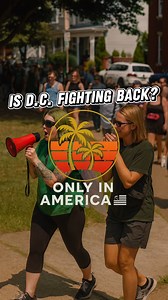 🚨 Protest in the heart of D.C. 🚨 Crowds march through the streets chanting “Free DC” — sending a loud message: no king, no Trump, no federal overreach. Is this the sound of democracy in action… or a city on edge? 😳 #WashingtonDC #Protest #FreeDC #Politics #Democracy #BreakingNews | Only in America