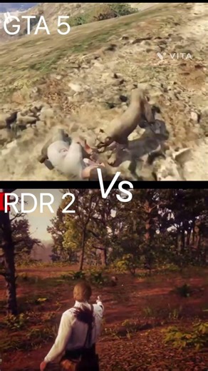 GTA 5 vs RDR 2 – Wild Animal Attacks Comparison (Brutal & Realistic!) 🐺🆚🐊 #shortsfeed #shorts