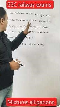 mixtures and alligations based tricks and tips#sscmaths#rrbgroupd#rrbntpc#mathshorts#shorts#sscgd