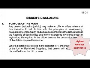 The new (3 year-old) SBD 4 - Bidders Disclosure (PFMA)