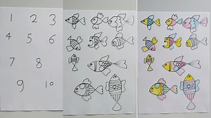 6K views · 127 reactions | How to draw different types fish with number 1 to 10 for kids | Using number 1 to 10 easy fish drawing | Priyanka creative guru | Facebook