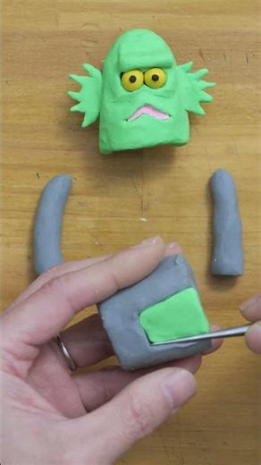 水の惑星に住む宇宙人 An alien evolved on a water-dominated planet. #ClayArt #Alien #shorts