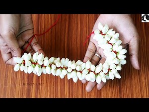 closely string jasmine flower in new method | how to tie jasmine flowers with thread