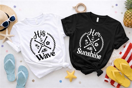 Matching Beach Couple T Shirts, Couples Cruise Tee, Honeymoon Gift - Etsy