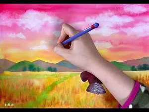 水彩絵の具の透明感を生かして、秋の田んぼとかかし、赤とんぼを描こう！