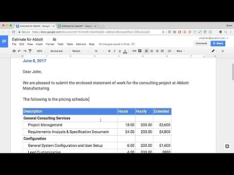 Google Docs: Create Proposals With Embedded Google Sheets Pricing Tables