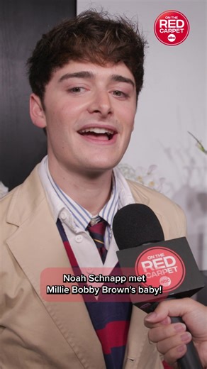3.1M views · 76K reactions | Noah Schnapp reveals he's met "Stranger Things" co-star Millie Bobby Brown's new baby! #StrangerThings #NoahSchnapp #MillieBobbyBrown | On The Red Carpet | Facebook