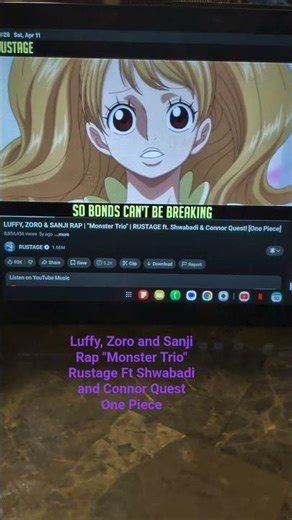 Luffy, Zoro and Sanji Rap ''Monster Trio Rustage Ft Shwabadi and Connor Quest One Piece