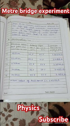 Metre bridge experiment class :-12 physics @@@@@@