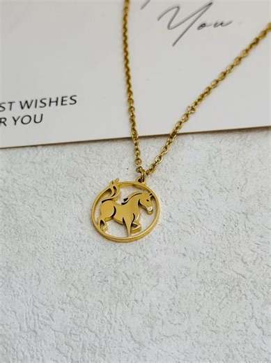 Zodiac Horse Necklace, Horse Necklace, Horse Year Gift, Horse Pendant, Chinese Zodiac, Personalized Pendant, Animal Jewelry - Etsy