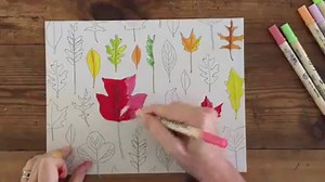 2.6K views · 43 reactions | Print out these graphically pleasing leaf coloring pages, then color and laminate for a festive, Fall table! Get free printables here --> https://www.artbarblog.com/leaf-printable-placemats/ | Art Bar | Facebook