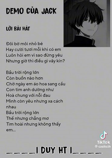 Đôi bờ môi nhỏ bé hay cười khi mỗi khi có em… demo Jack (J97). Video tiktok