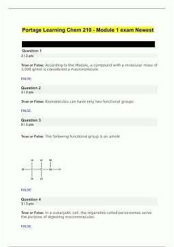 Chem 210 Module 1 Exam Newest Questions and Answers 2022/2023 Verified Answers