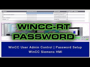 WINCC RT Password Protection | TIA Portal: User Administration