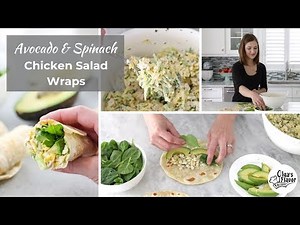 Avocado and Spinach Chicken Salad Wraps