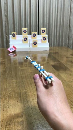 割り箸ゴム鉄砲で射的ゲーム 工作遊び #Shorts