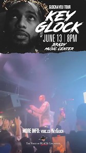 2.5K views | Key Glock is bringing his GLOCKAVELI Tour to the Brady Music Center on June 13, performing new heat and fan favorites. Don't miss this high-energy rap show that'll have the whole city lit!  Ready to vibe with one of Memphis’ finest? ️ Grab your tickets now before they sell out: vobc.co/KeyGlock | The Voice of Black Cincinnati | Facebook
