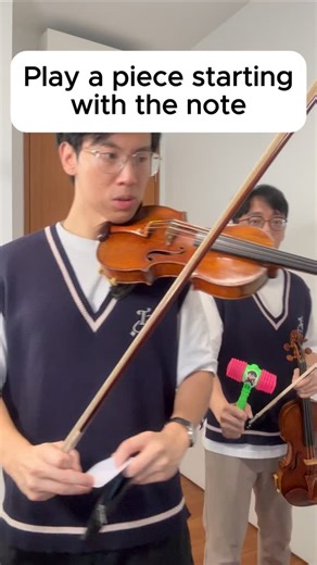 Playing a piece starting with the note (or get hit!) | Twoset Violin