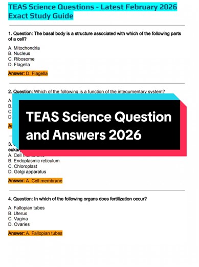 Full TEAS Exam Questions and Answers. #2026 #ati #teas | Study Guide