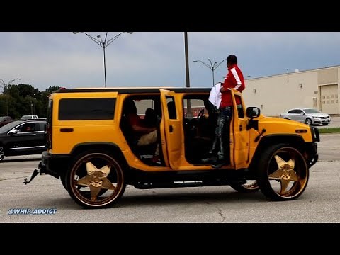 WhipAddict: SLAMMIN! H2 Hummer on Gold 32s, Super Sound System! 32 Door Speakers!