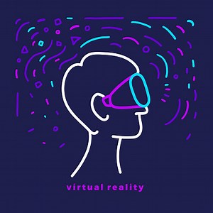 Vector Virtual Reality Design. Gesicht des Menschen....