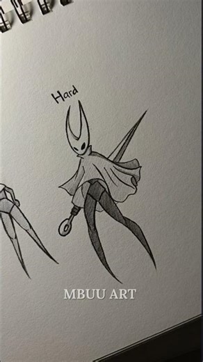 How to draw hornet Hollow knight (easy to hard) Tutorial✏️ #drawing #howtodraw #sketch #art