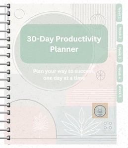 30-day Productivity Planner Minimalist Daily Planner Template for Time Management Priorities Habits Printable & Digital Download - Etsy