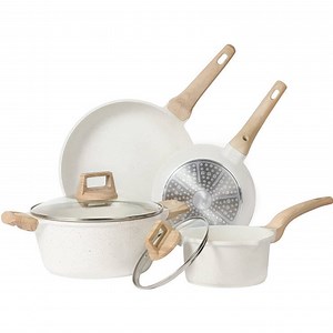 [Hot Item] White Granite Nonstick Pots and Pans Set Kitchen Cookware Set