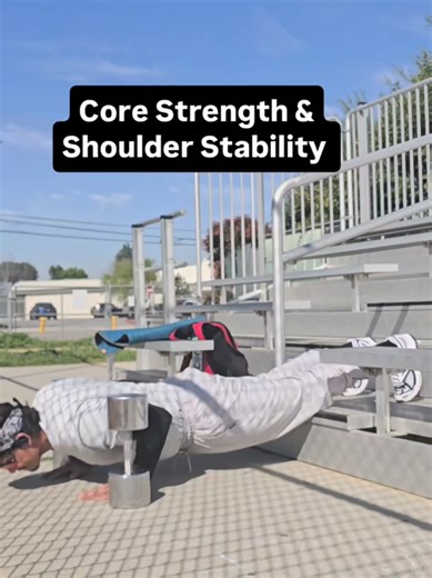 Plank position on standing dumbbells. Then a push-up — full range, deep stretch through the pecs, shoulders locked in, core braced. This isn’t just chest work. It’s shoulder stability core control strength through the entire pushing chain. Train the range. Own the position. Build real power. 💪🔥 Hashtags: #FullRangeOfMotion #ShoulderStability #CoreStrength #PushUpProgression #FunctionalTraining