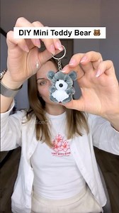 DIY Mini Teddy Bear 🧸 Grey & White Pipe Cleaner Craft #diy #craft #viral #cute