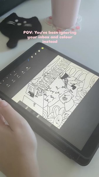 It do be like that sometimes. how many emails are sitting in your inbox rn? 👀 . . . . . #artistsoftiktok #colour #colouring #asmr #procreate #digital #print #design #fyp #garden #bees #cute #cat #ipad #draw #mindfulness #anxiety #adhd