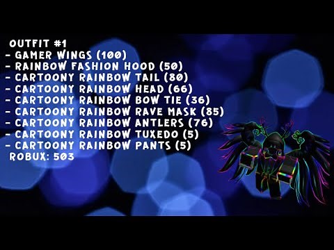3 AWESOME ROBLOX "Cartoony Rainbow" Avatar OUTFITS!