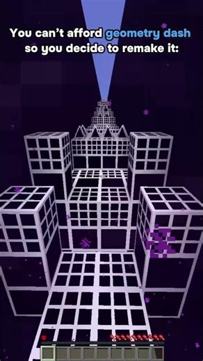 You can't afford geometry dash so you decide to remake it #minecraft #shorts #fyp