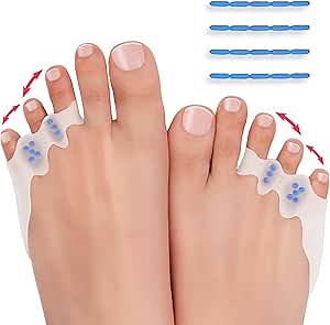 2 Pairs Original Adjustable, Tech Love Pinky Toe Separators Soft Spacers Tailors Pads to Wear with Shoes, Tail Toes Bunion Corrector for Foot and Toes, Tailors Bunion Corrector