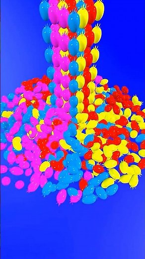 Balloon Cascade Satisfying Visual #physics #simulation